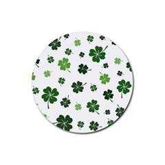 St Patricks Day Pattern Rubber Round Coaster (4 Pack)  by Valentinaart