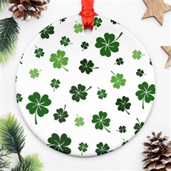 St Patricks Day Pattern Round Ornament (two Sides)