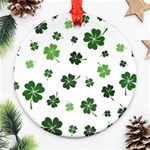 St Patricks day pattern Round Ornament (Two Sides) Back