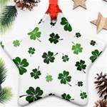 St Patricks day pattern Star Ornament (Two Sides) Front