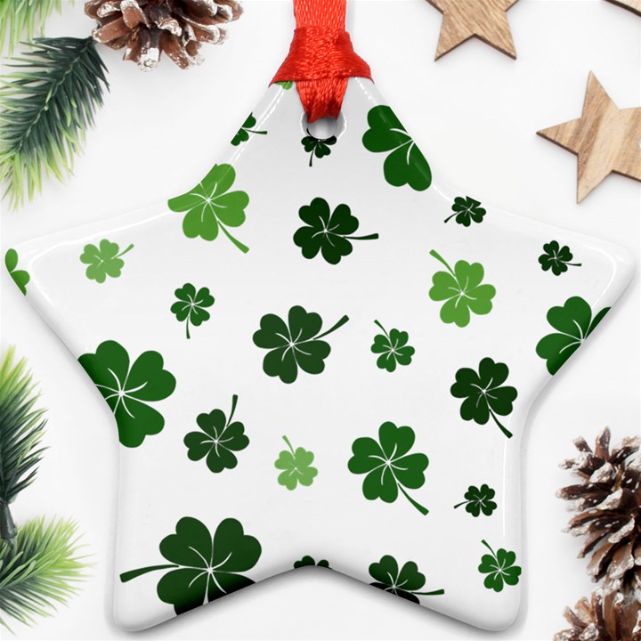 St Patricks day pattern Star Ornament (Two Sides)