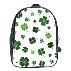 St Patricks Day Pattern School Bag (large) by Valentinaart