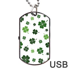 St Patricks Day Pattern Dog Tag Usb Flash (two Sides) by Valentinaart