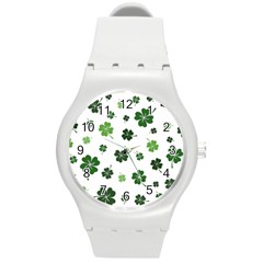 St Patricks Day Pattern Round Plastic Sport Watch (m) by Valentinaart