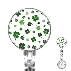 St Patricks Day Pattern Stainless Steel Nurses Watch by Valentinaart