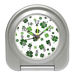 St Patricks Day Pattern Travel Alarm Clock by Valentinaart