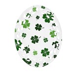 St Patricks day pattern Oval Filigree Ornament (Two Sides) Back