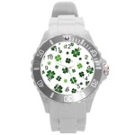 St Patricks day pattern Round Plastic Sport Watch (L) Front