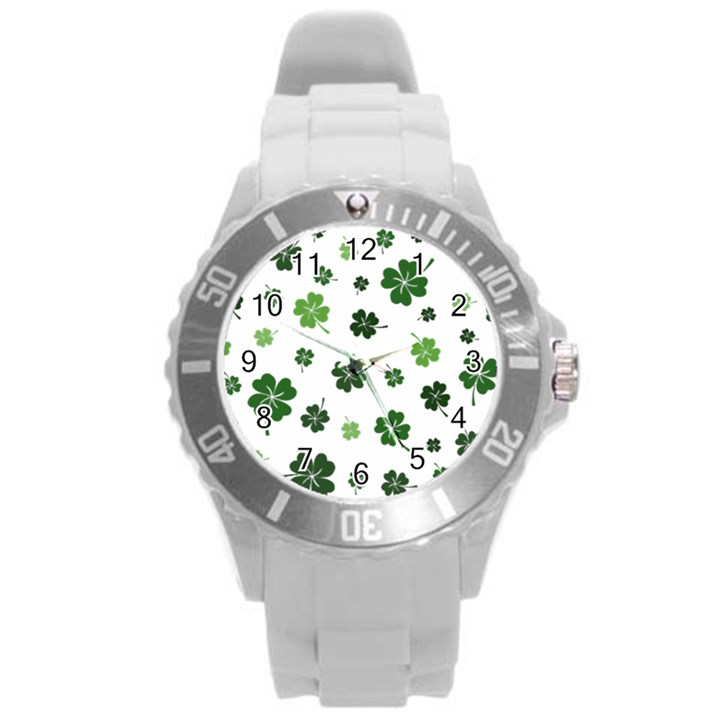 St Patricks day pattern Round Plastic Sport Watch (L)