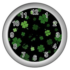 St Patricks Day Wall Clock (silver) by Valentinaart