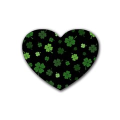 St Patricks Day Rubber Coaster (heart)  by Valentinaart