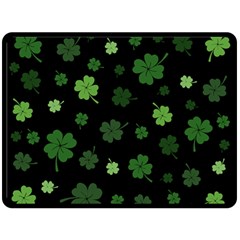 St Patricks Day Fleece Blanket (large)  by Valentinaart