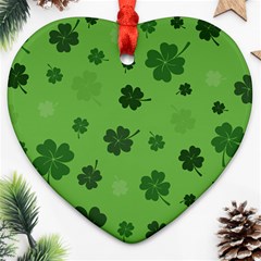 St Patricks Day Heart Ornament (two Sides)