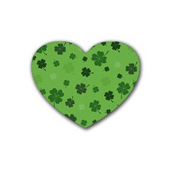 St Patricks Day Rubber Coaster (heart)  by Valentinaart