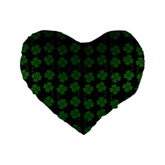 St Patricks Day Standard 16  Premium Heart Shape Cushions by Valentinaart