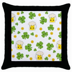 St Patricks Day Throw Pillow Case (black) by Valentinaart