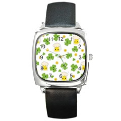 St Patricks Day Square Metal Watch by Valentinaart