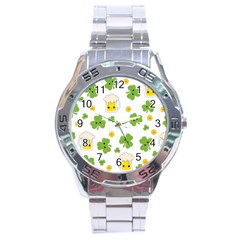 St Patricks Day Stainless Steel Analogue Watch by Valentinaart