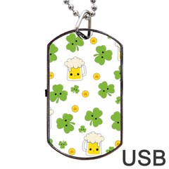 St Patricks Day Dog Tag Usb Flash (one Side) by Valentinaart