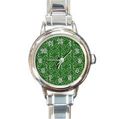 St Patricks Day Round Italian Charm Watch by Valentinaart