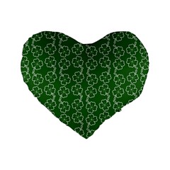 St Patricks Day Standard 16  Premium Heart Shape Cushions