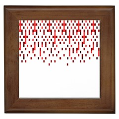 Red And White Matrix Patterned Design Framed Tile