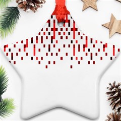 Red And White Matrix Patterned Design Ornament (star) by dflcprintsclothing