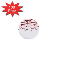 Red And White Matrix Patterned Design 1  Mini Buttons (100 Pack)  by dflcprintsclothing