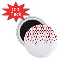 Red And White Matrix Patterned Design 1 75  Magnets (100 Pack)  by dflcprintsclothing