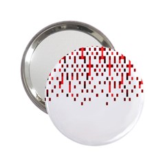 Red And White Matrix Patterned Design 2 25  Handbag Mirrors by dflcprintsclothing