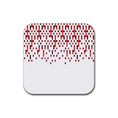 Red And White Matrix Patterned Design Rubber Coaster (square)  by dflcprintsclothing