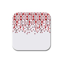 Red And White Matrix Patterned Design Rubber Square Coaster (4 Pack)  by dflcprintsclothing