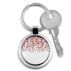 Red And White Matrix Patterned Design Key Chain (round) by dflcprintsclothing