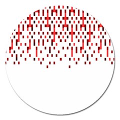 Red And White Matrix Patterned Design Magnet 5  (round) by dflcprintsclothing