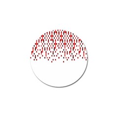 Red And White Matrix Patterned Design Golf Ball Marker by dflcprintsclothing