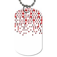 Red And White Matrix Patterned Design Dog Tag (two Sides)