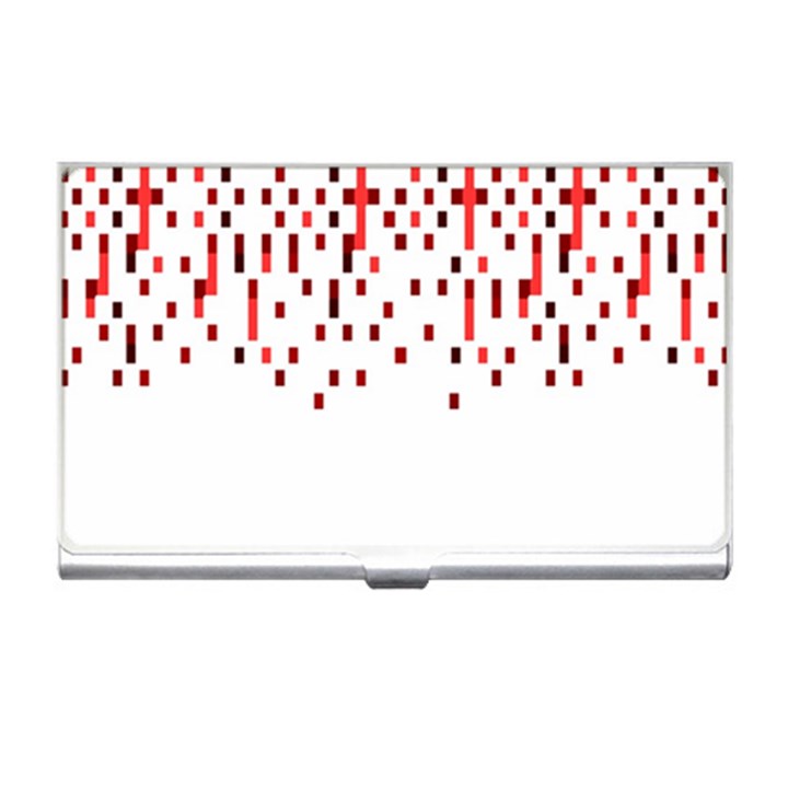 Red And White Matrix Patterned Design Business Card Holder