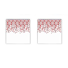 Red And White Matrix Patterned Design Cufflinks (square) by dflcprintsclothing