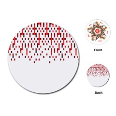 Red And White Matrix Patterned Design Playing Cards Single Design (round) by dflcprintsclothing