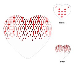 Red And White Matrix Patterned Design Playing Cards Single Design (heart) by dflcprintsclothing