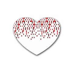 Red And White Matrix Patterned Design Heart Coaster (4 Pack)  by dflcprintsclothing