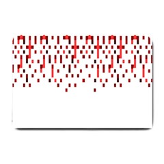 Red And White Matrix Patterned Design Small Doormat  by dflcprintsclothing