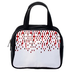 Red And White Matrix Patterned Design Classic Handbag (one Side) by dflcprintsclothing