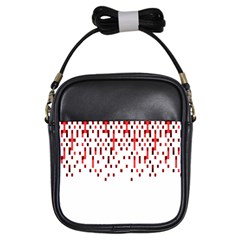 Red And White Matrix Patterned Design Girls Sling Bag by dflcprintsclothing