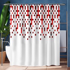 Red And White Matrix Patterned Design Shower Curtain 60  X 72  (medium)  by dflcprintsclothing