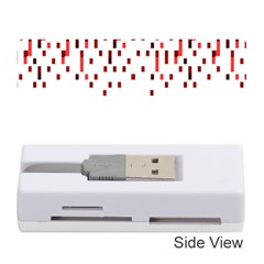 Red And White Matrix Patterned Design Memory Card Reader (stick) by dflcprintsclothing