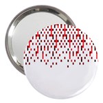 Red And White Matrix Patterned Design 3  Handbag Mirrors Front