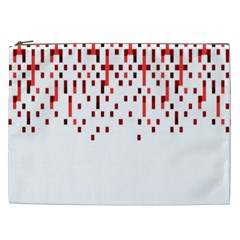 Red And White Matrix Patterned Design Cosmetic Bag (xxl) by dflcprintsclothing