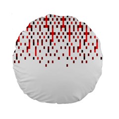 Red And White Matrix Patterned Design Standard 15  Premium Round Cushions by dflcprintsclothing