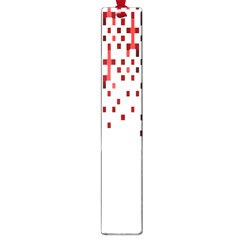 Red And White Matrix Patterned Design Large Book Marks by dflcprintsclothing